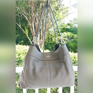 Coach F28997 Lexy Taupe Triple Compartment Shoulder Bag